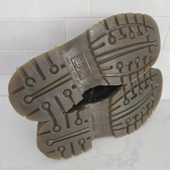 Vintage Y2K Dr. Martens Chunky Platform Brown Leather Church Monkey Shoes Mens 5 - Picture 9 of 14